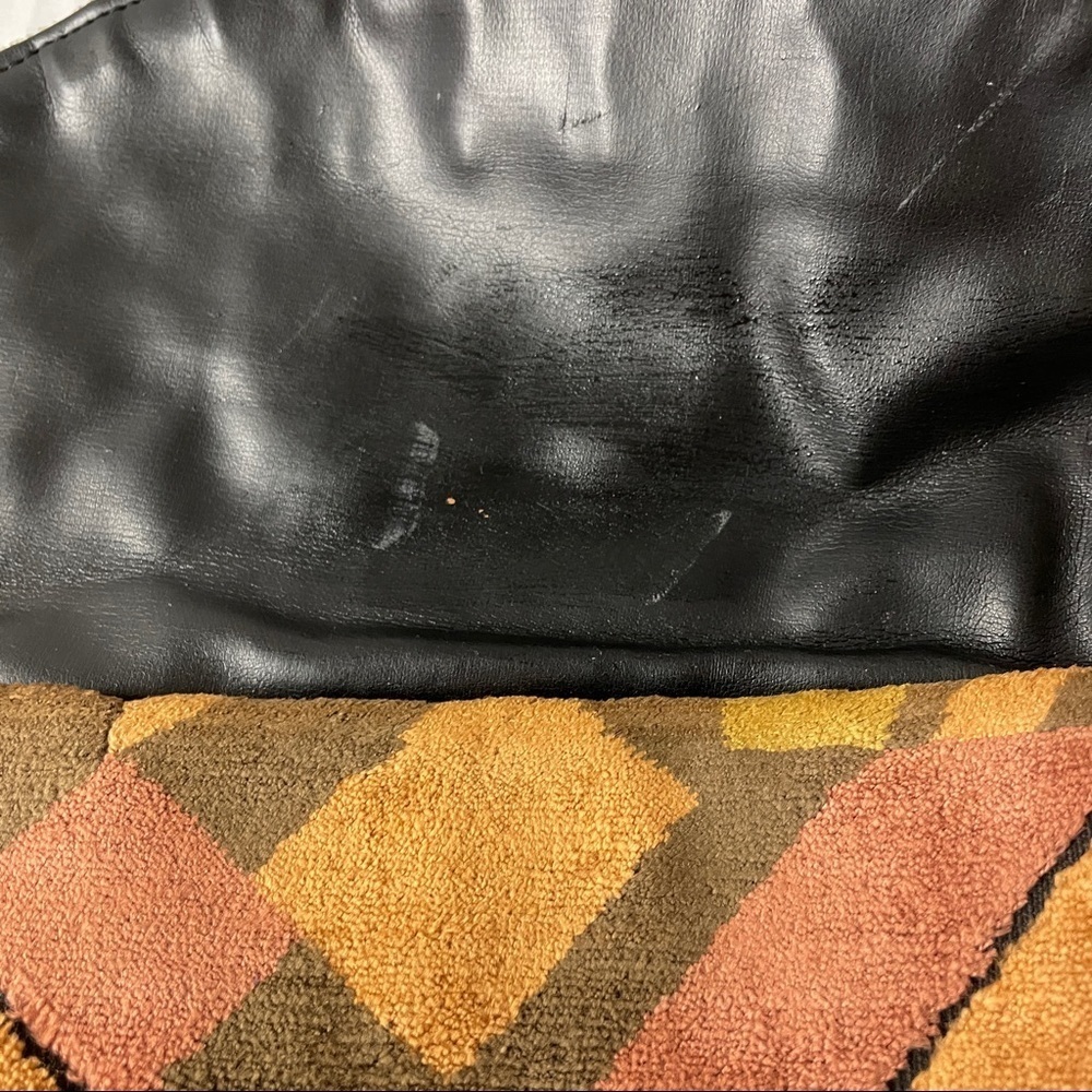 Vintage Velvet Brown Multi Patch Pattern Flap Clo… - image 6